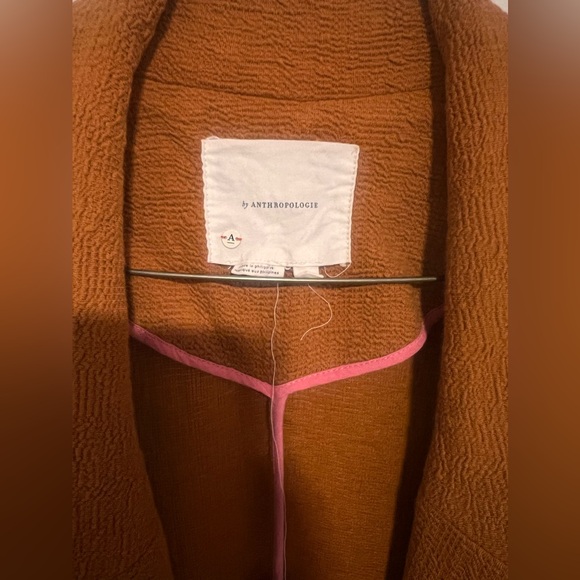 Anthropologie Burnt Orange Oversized
Blazer Trench Coat Cardigan Jacket - Picture 4 of 5